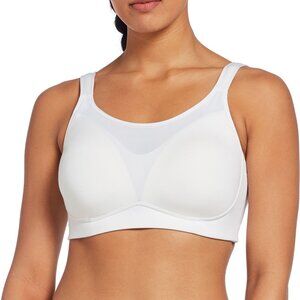 SOILED Calia Women's Go All Out High Support Sports Bra White Sz 34DD $40 FF356